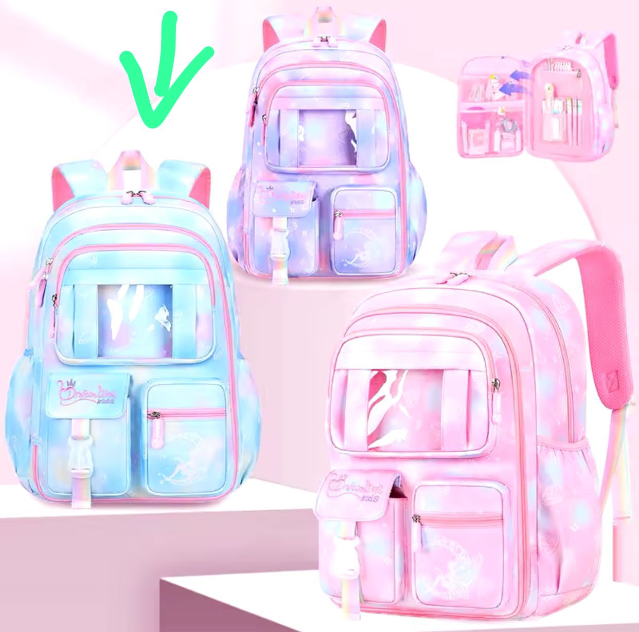 MOCHILA ESCOLAR KAWAII CAPIBARA 3 EN 1 - Imagen 2